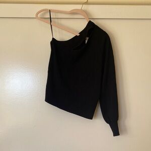Black one shoulder sweater Top